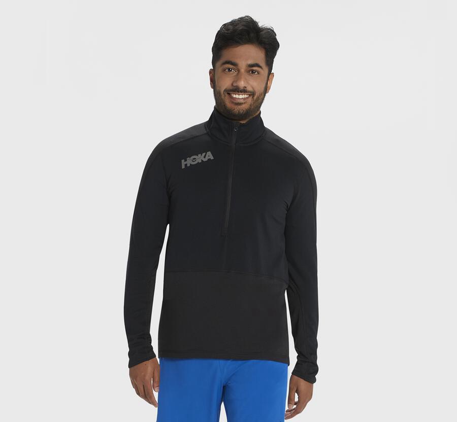 Haut Hoka One One 1/2 Zippé Midlayer Homme - Noir - QCS-798360